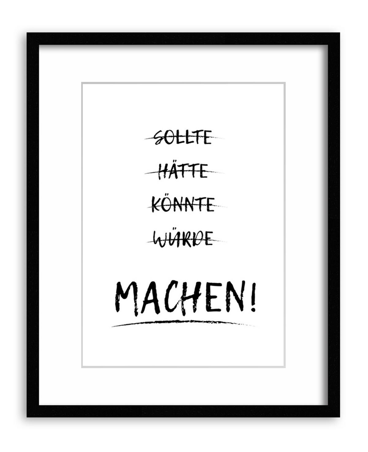 POSTER DIN A4 21x29,7 cm Motivation Typografie schwarz weiß - Weiß, Papier (21/29.7/2cm) - artissimo
