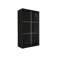 SCHWEBETÜRENSCHRANK Vena 120 cm 2-türig, schwarz, lacobel schwarz - Schwarz, Holz/Kunststoff (120/216/61cm) - Margaret Hadas24