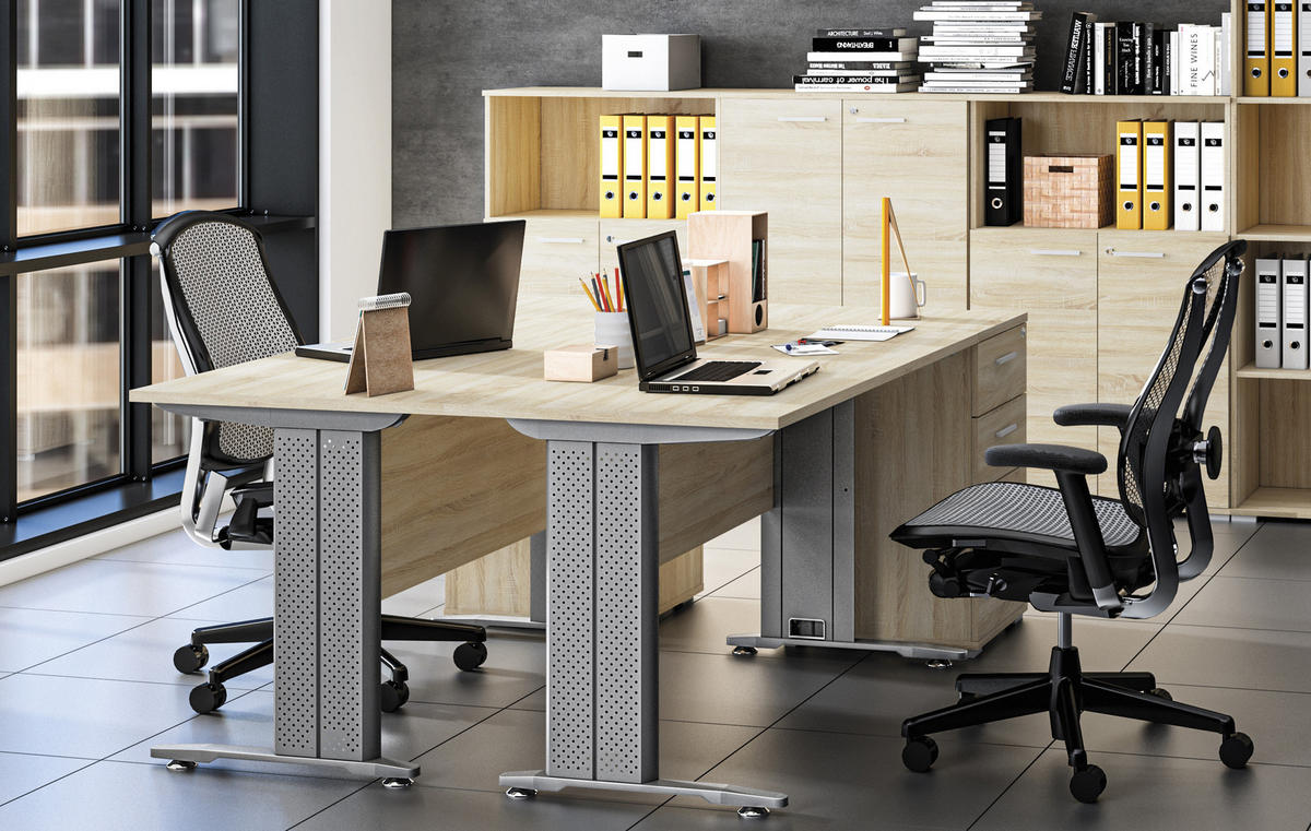 SCHREIBTISCH Optimal Sonoma Eiche hell 138 / 68 / 76cm - Braun, Holz/Holzwerkstoff (68/138/76cm) - Feldmann-Wohnen