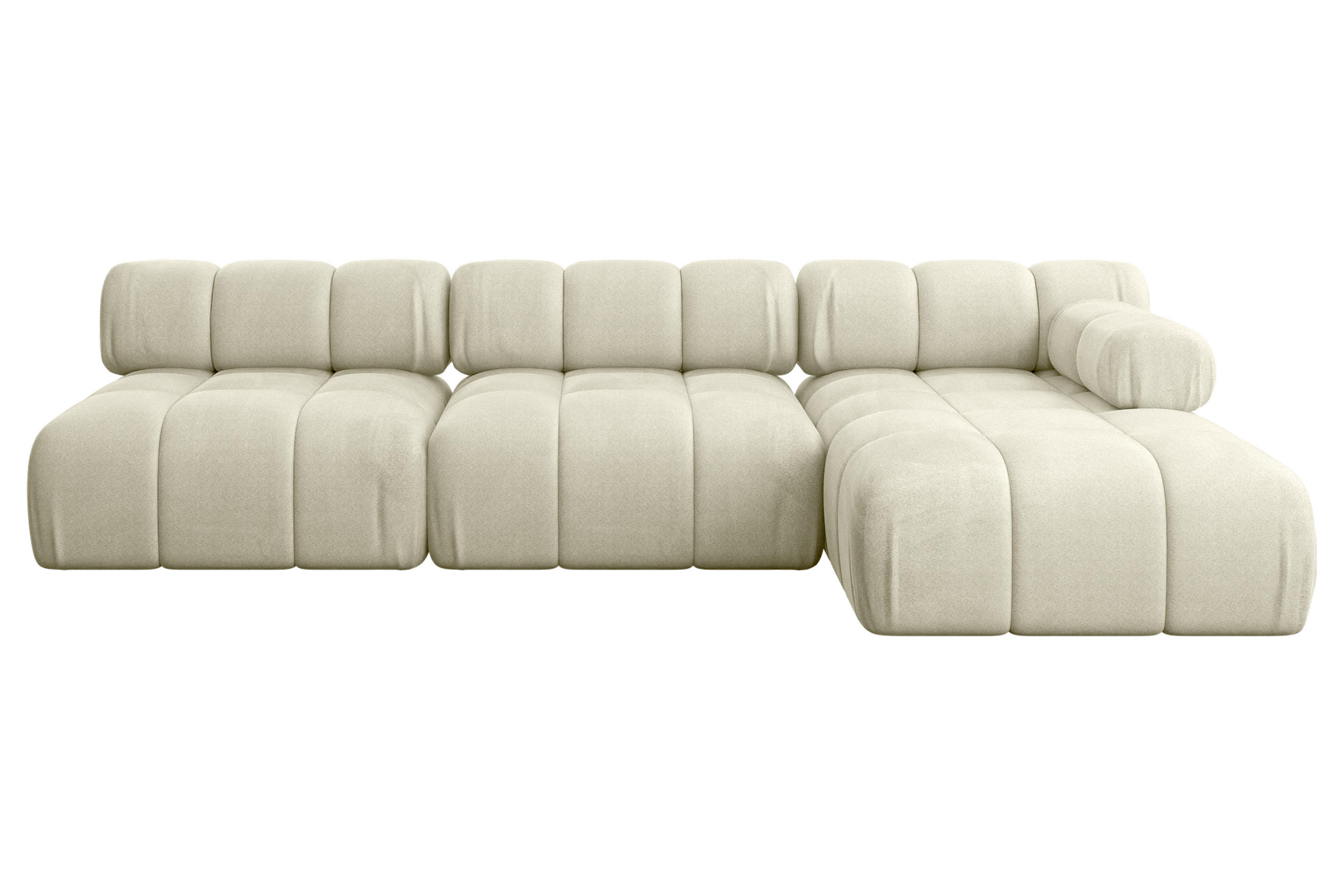 ECKSOFA modulares Sofa Razon-L2 - 285x160x70 cm Beige Velours - Beige, Holzwerkstoff/Textil (285/160cm) - ALTDECOR