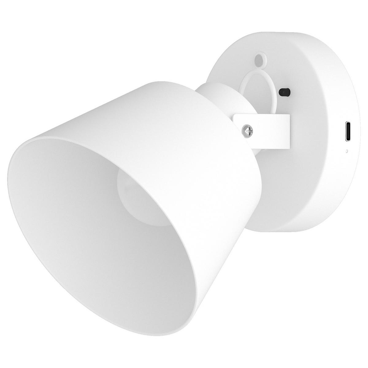 AKKU-WANDLEUCHTE inkl. Fernbedienung - 3-Stufen-Dimmer - Eisen - Weiß, Metall (12/15/16cm) - home24