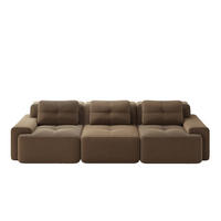 SOFA modular 3-Sitzer Tiefsitz Cord Braun - Braun, Textil (293/69/104cm) - IVMEU