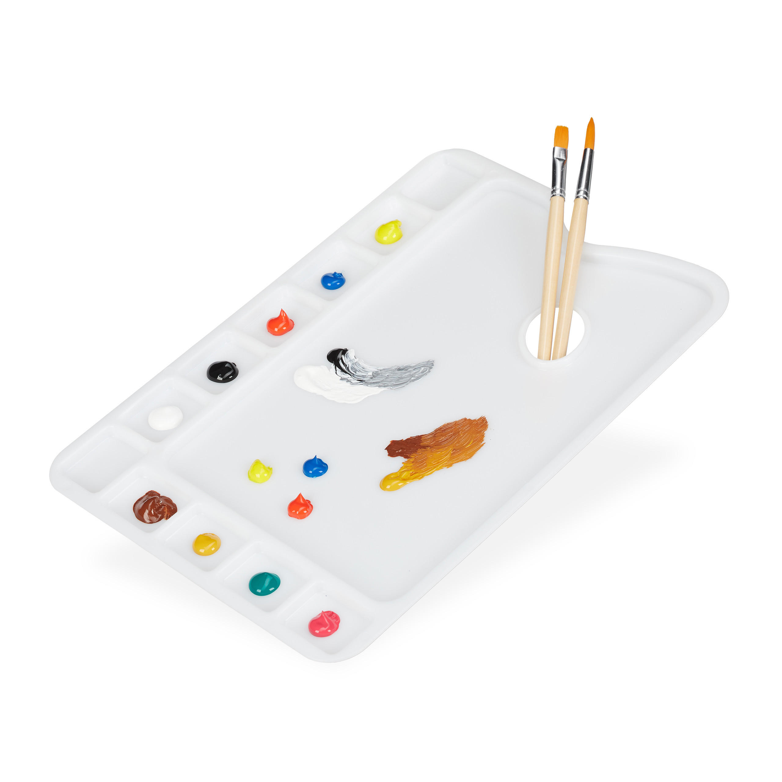 MISCHPALETTE - Weiß, Kunststoff (33.5/1/23cm) - Relaxdays