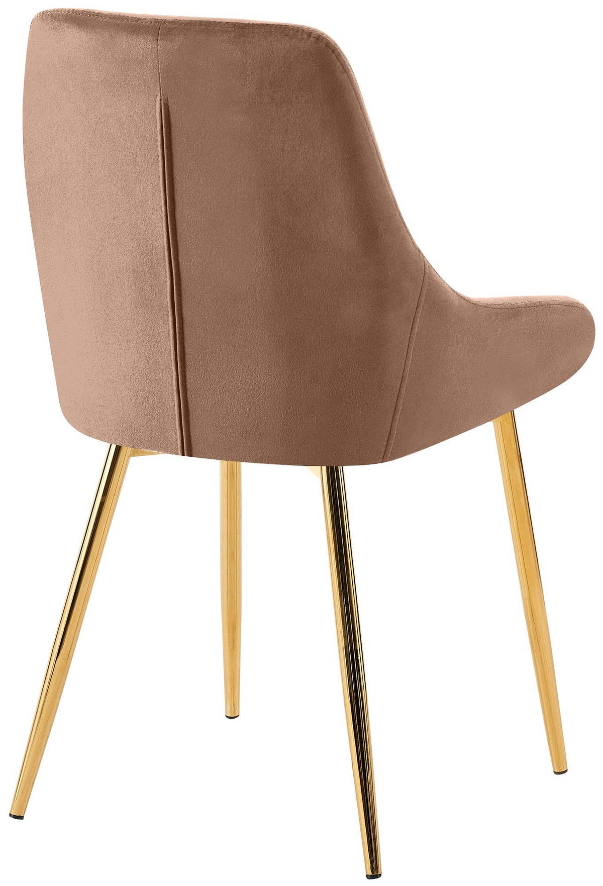 STUHL Samt Braun - Goldfarben/Braun, Textil (50/86/53cm) - CLP