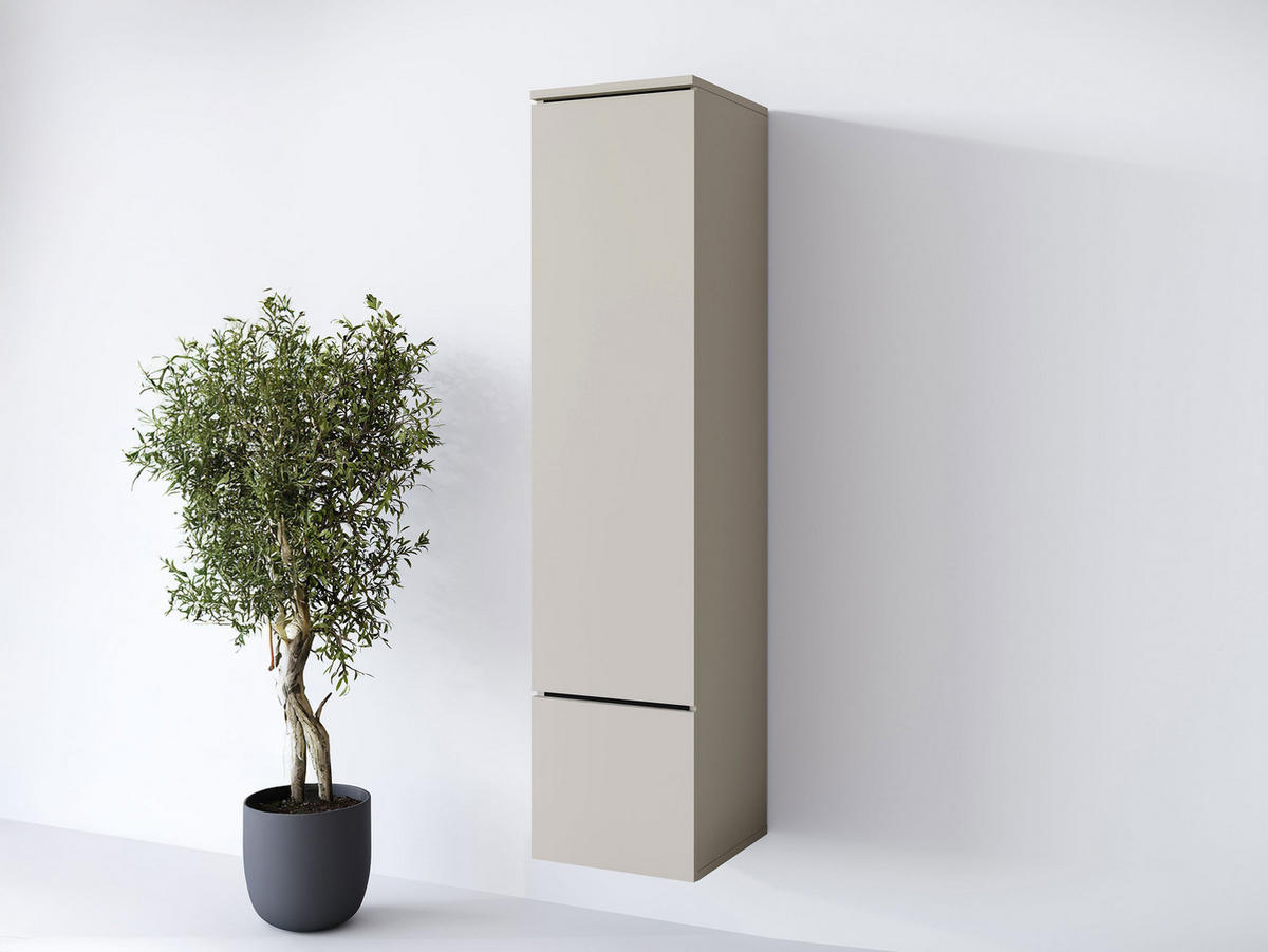 HÄNGEVITRINE Vera 001 mit LED Beleuchtung - Kaschmir/Alufarben, Holzwerkstoff/Kunststoff (30/130/33cm) - MIRJAN24
