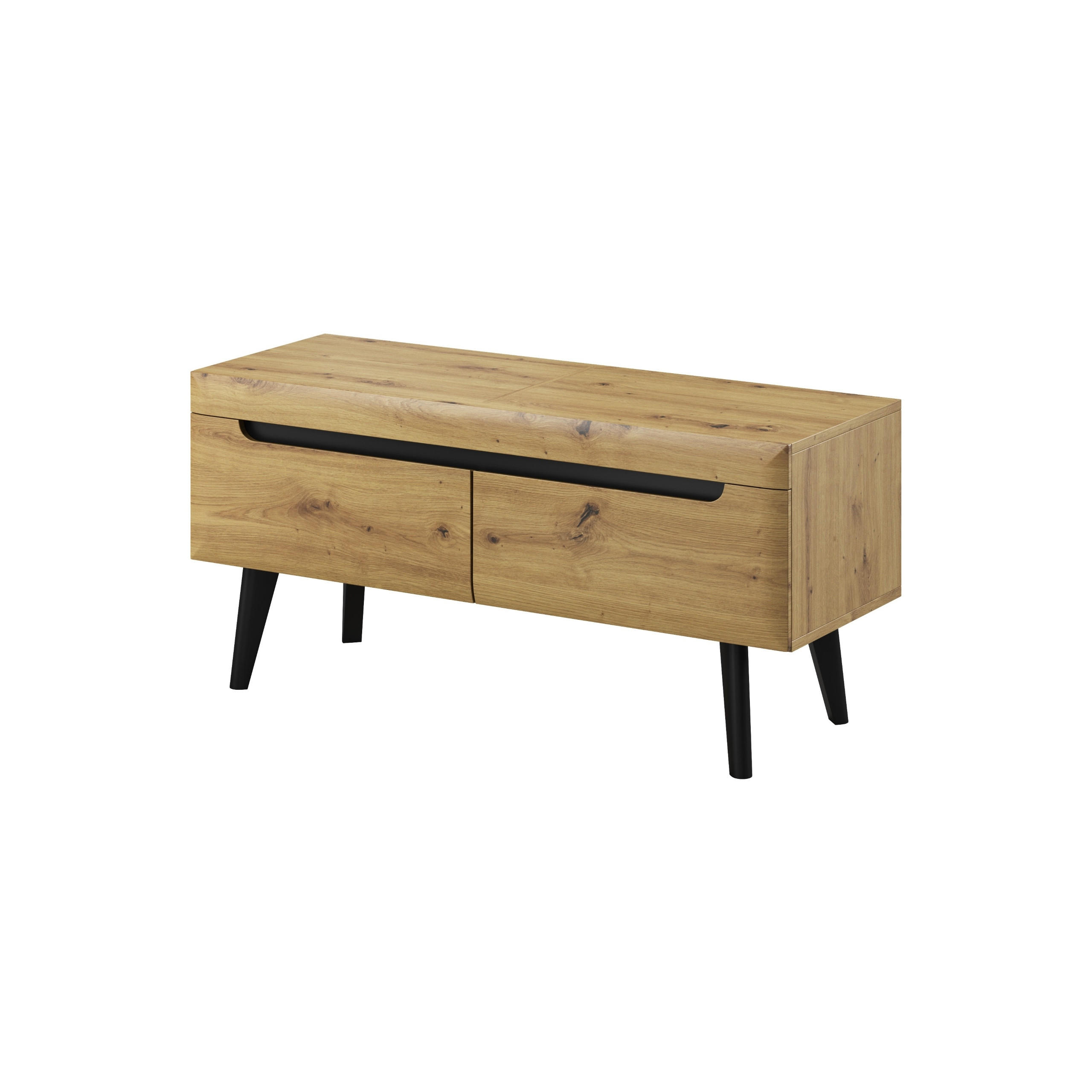LOWBOARD NORDICO 107x40x50 cm mit 2 Schubladen Eiche Artisan - Eiche Artisan, Holzwerkstoff (107/50/40cm) - MASSENO