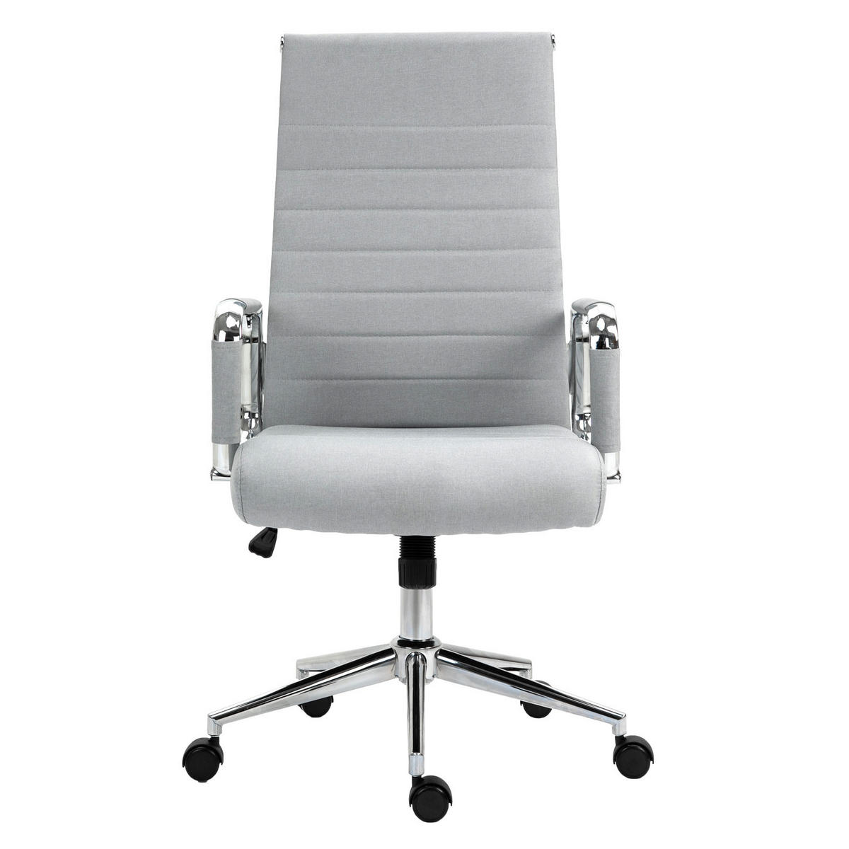 SCHREIBTISCHSTUHL OFFICE COMFORT HB Stoffbezug Hellgrau - Silberfarben/Hellgrau, Textil/Metall (57/120/53cm) - SVITA