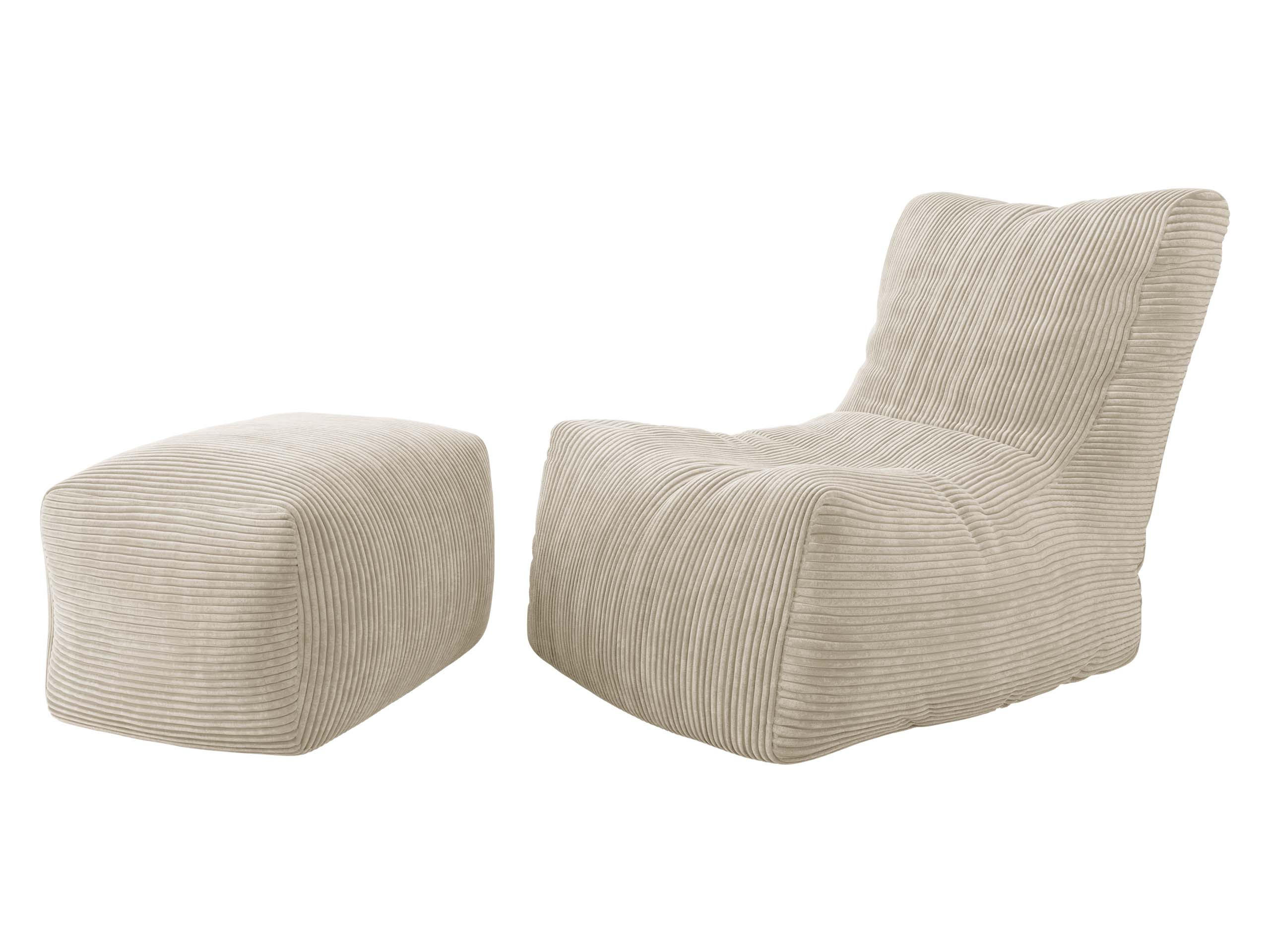 SITZSACK SET Rest und Easy Cord - Beige, Textil (80/90/100cm) - MIRJAN24