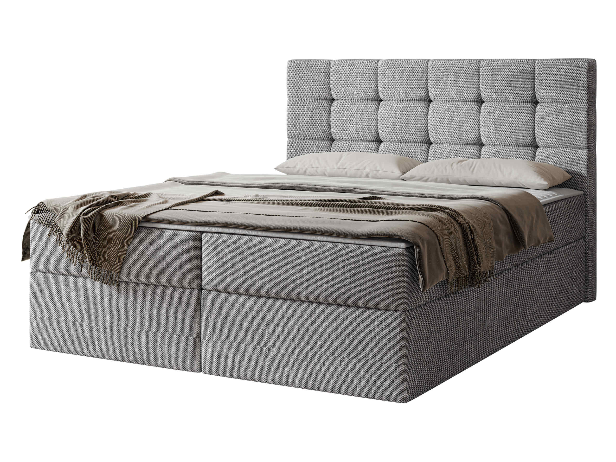 Mirjan24 Boxbett Hellgrau 180x200 cm