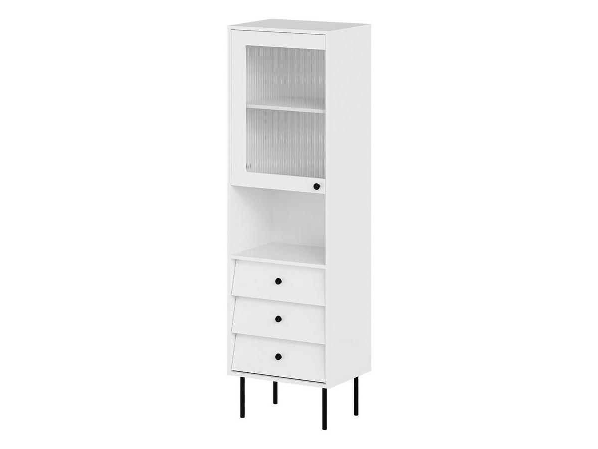 STANDVITRINE Valerio - Schwarz/Weiß, Holzwerkstoff/Kunststoff (52/180/39cm) - MIRJAN24