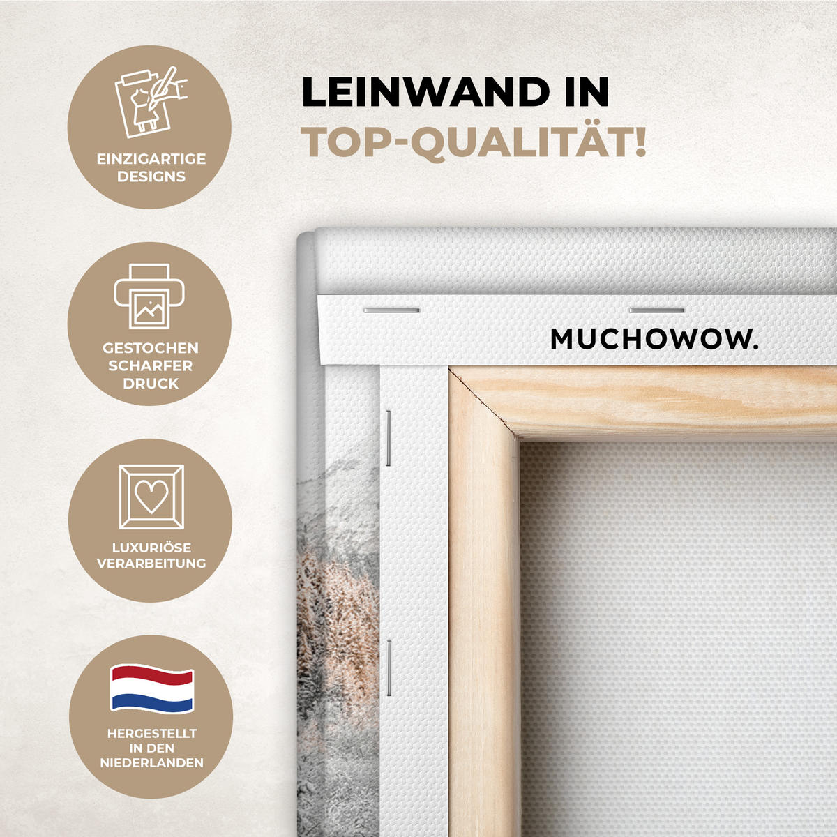 LEINWANDBILD Natur - Winter - Bäume - Berge - Schnee Wanddeko 90x60 cm - Weiß Hochglanz, Textil (90/60cm) - MuchoWow