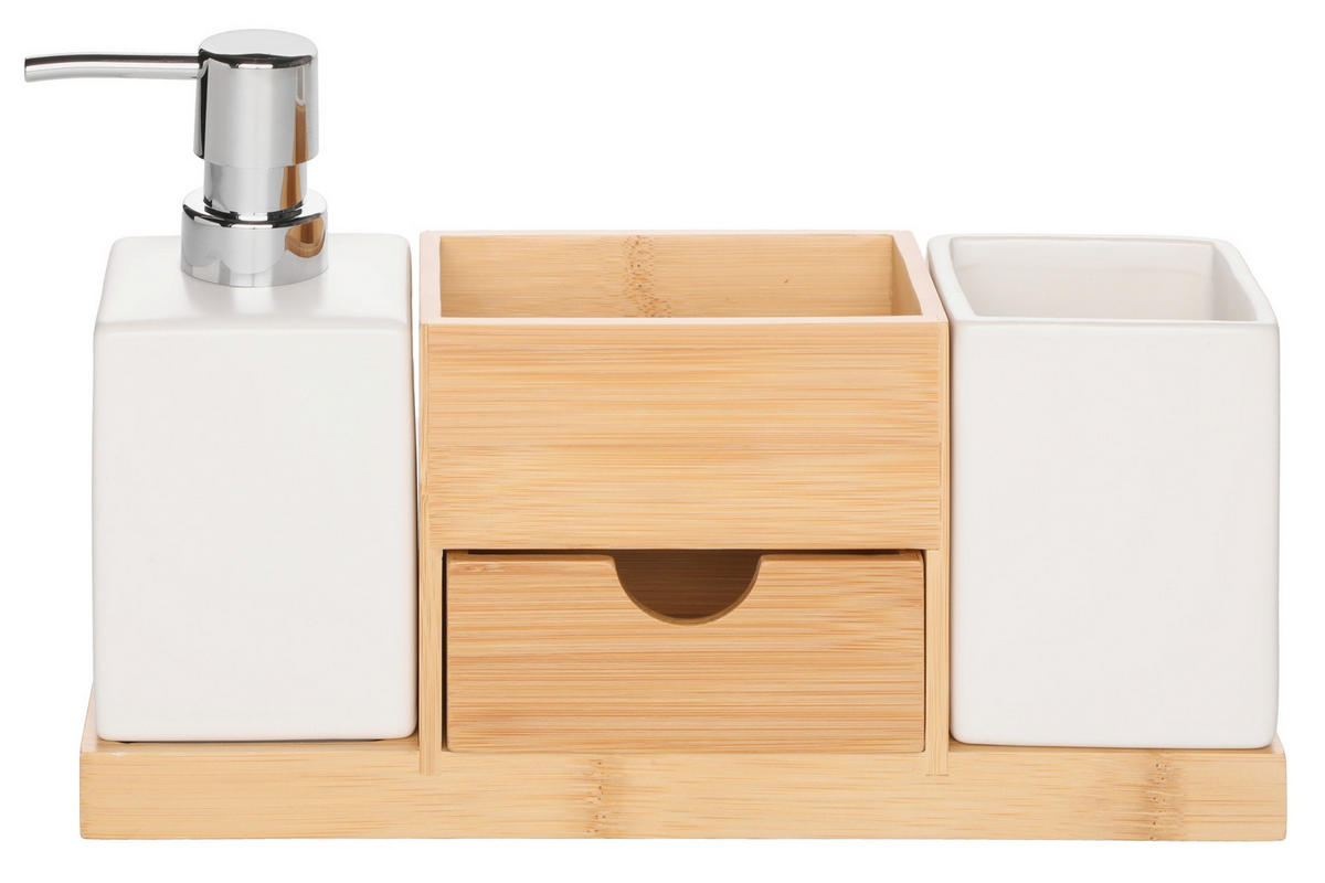 BADEZIMMERACCESSOIRES Cube - Weiß, Keramik (26/17.5/7.5cm)