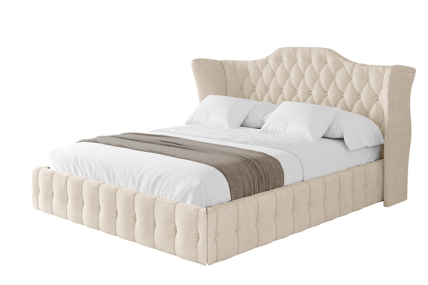 POLSTERBETT mit Bettkasten und Lattenrost, Boxbett ohne Matratze - MODY 180x200 Beige - Creme, Holzwerkstoff/Textil (180/200cm) - ALTDECOR