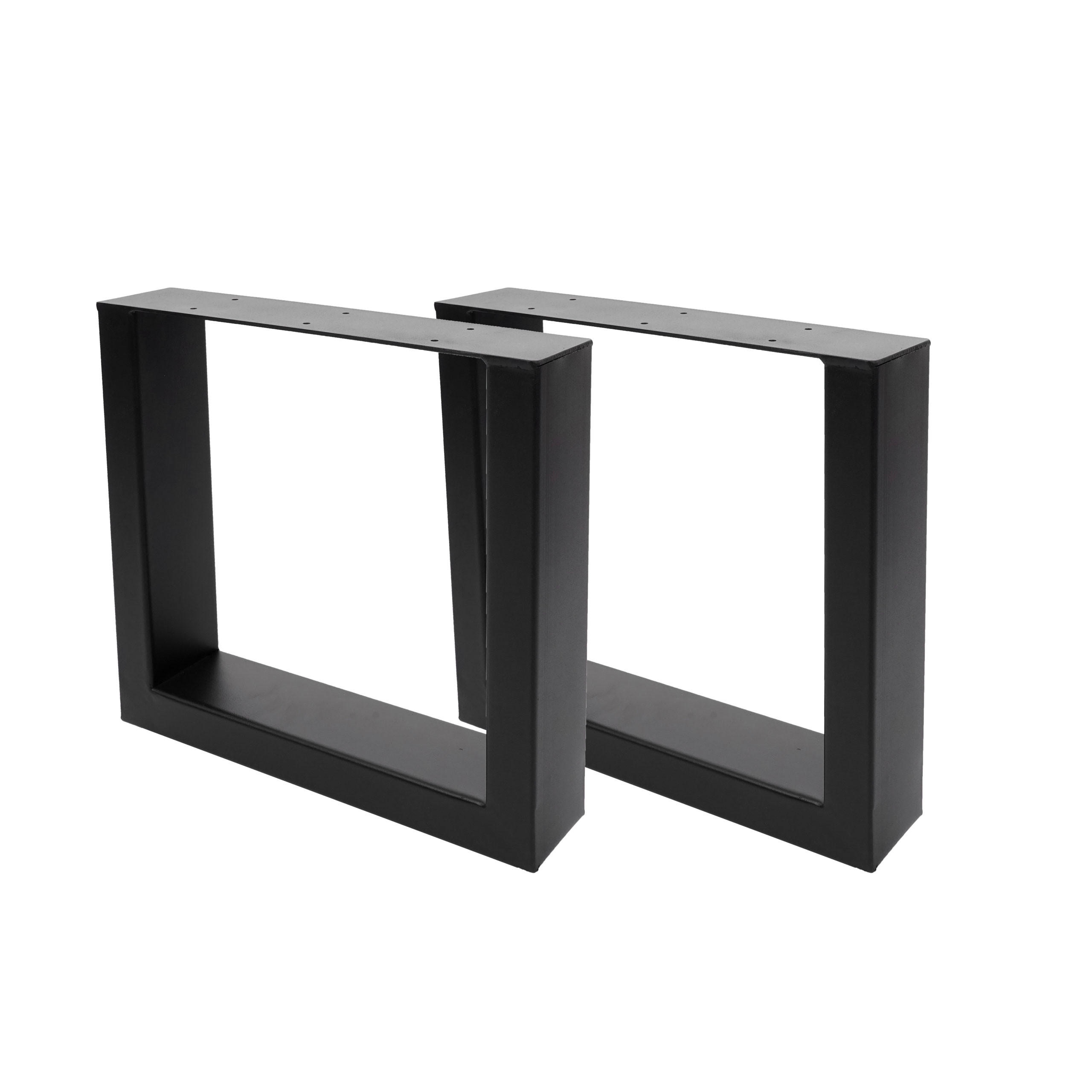 TISCHBEIN Schwarz 2er-Set - Schwarz, Metall (40/37/8cm) - MCW