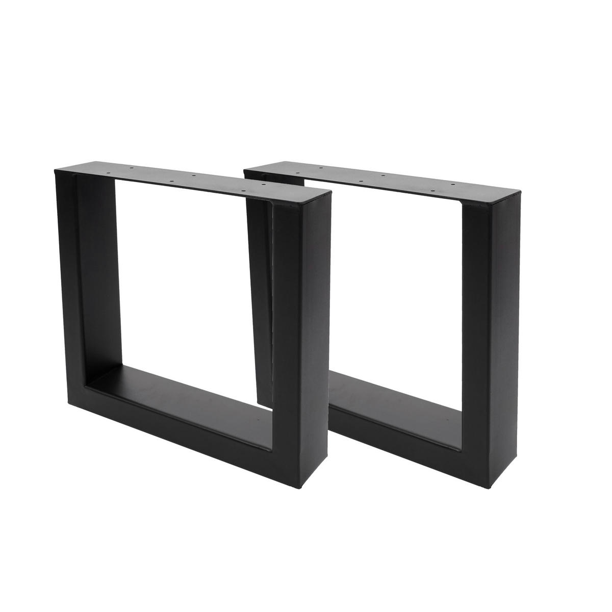 TISCHBEIN Schwarz 2er-Set - Schwarz, Metall (40/37/8cm) - MCW