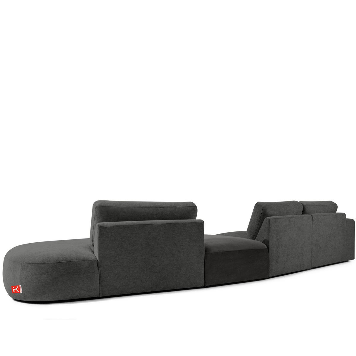 5-SITZER ECKSOFA ZUCCO Chenille rechts, Anthrazit - Anthrazit, Textil (430/84/105cm) - KONSIMO®