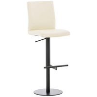 BARHOCKER Cathy, Gestell schwarz, Kunstleder Creme - Creme/Schwarz, Kunststoff/Textil (40/100/49cm) - TPFLiving