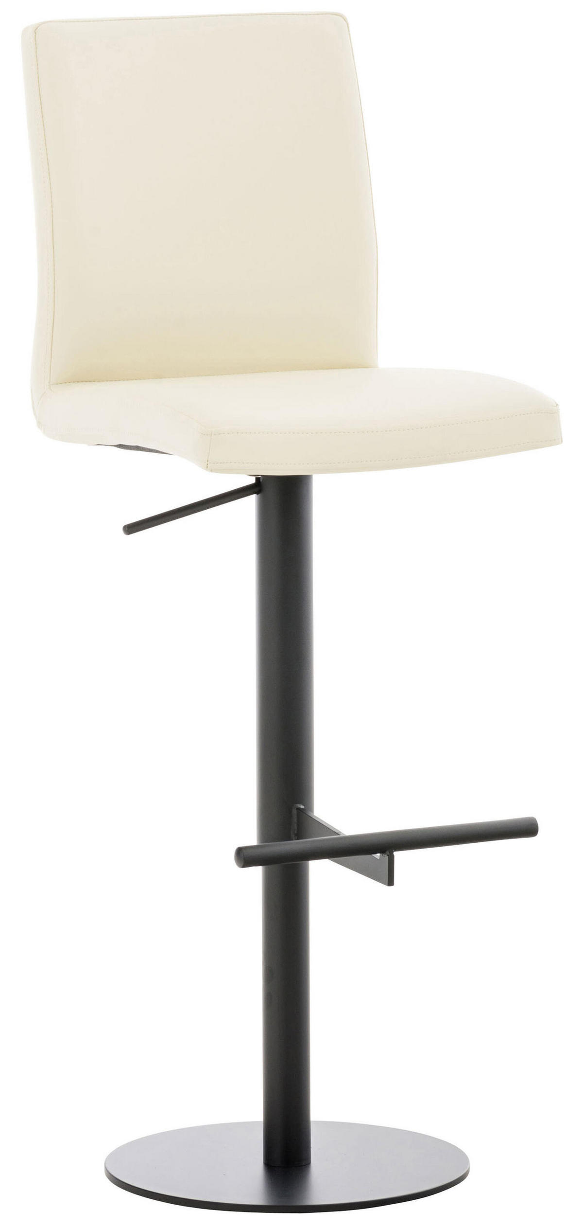 BARHOCKER Cathy, Gestell schwarz, Kunstleder Creme - Creme/Schwarz, Kunststoff/Textil (40/100/49cm) - TPFLiving