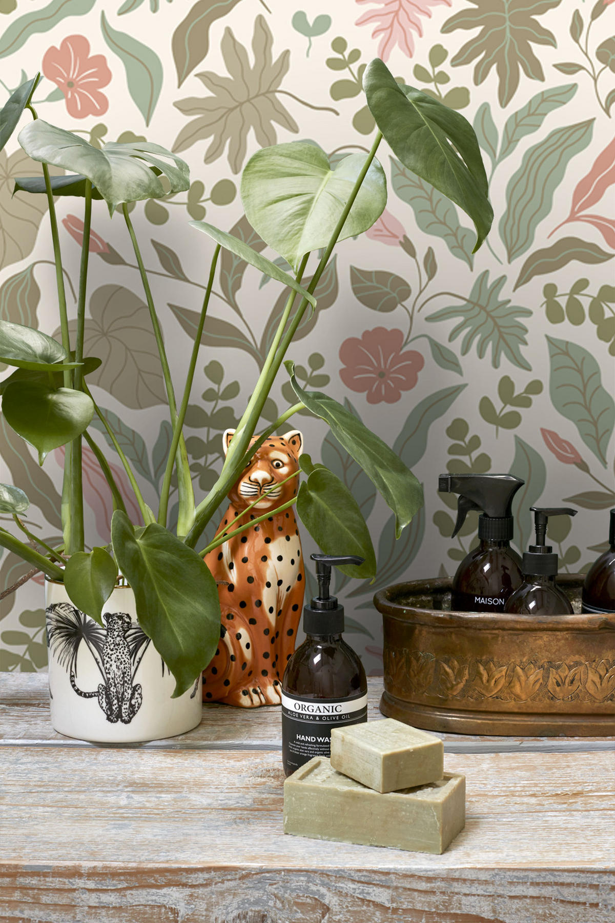 TAPETE Blätter und Blumen 50 x 900 cm - Grün, Papier (50/900cm) - ESTAhome