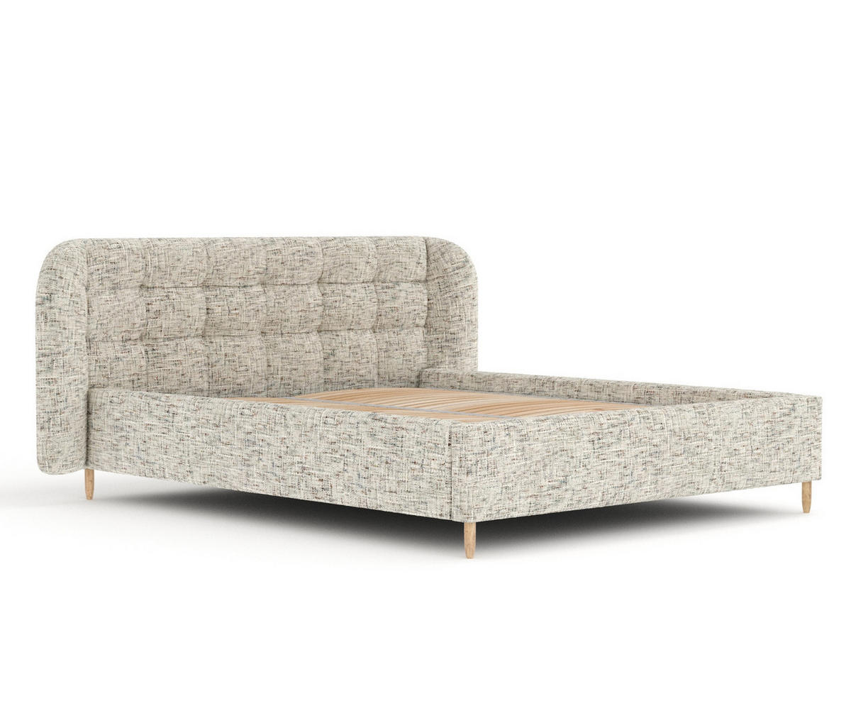 POLSTERBETT Nuno Beige 140/200 cm im Chenille-Stoff - Beige/Naturfarben, Holz/Holzwerkstoff (140/200cm) - Maison de Reve