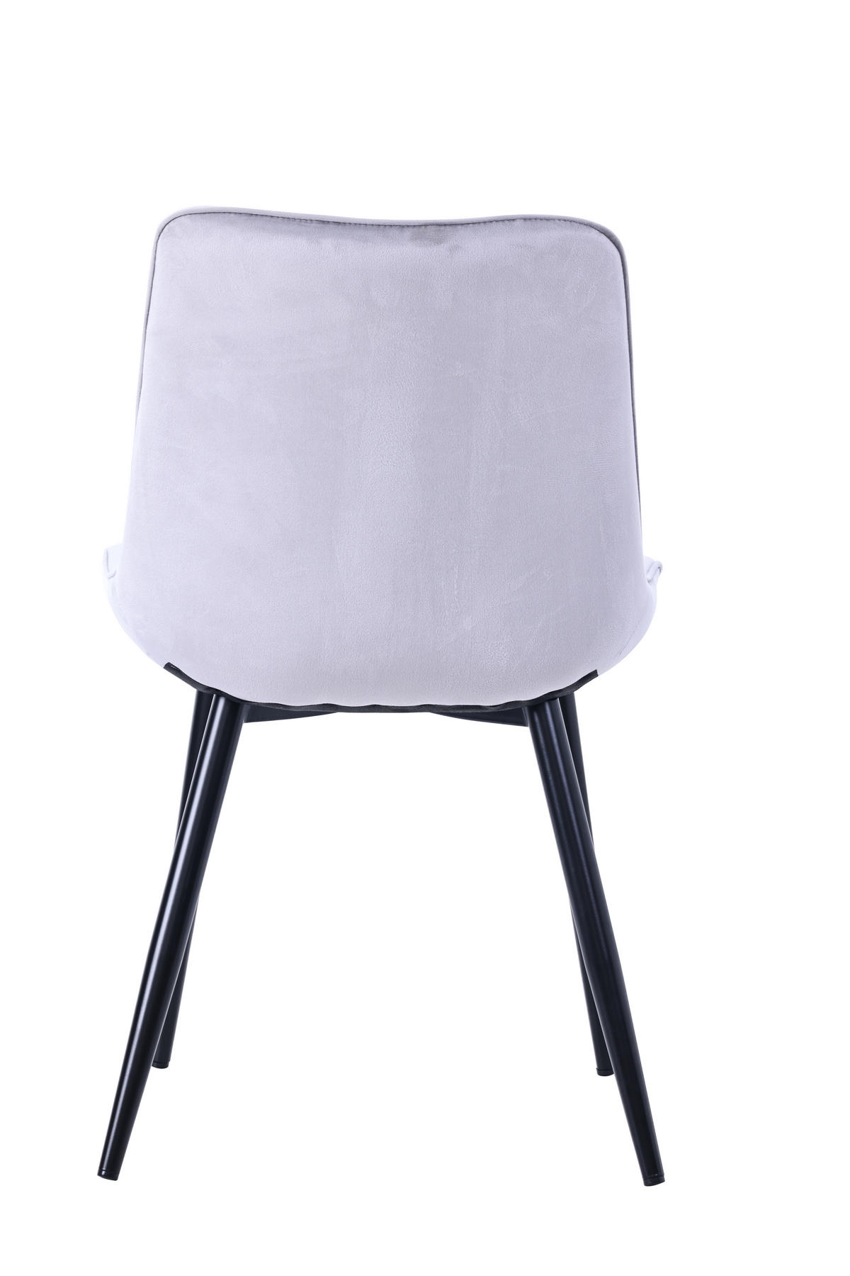 STUHL-SET 2 Stück aus Samt in Modernem Stil-YZ1 - Hellgrau, Textil/Metall (53/88/62.5cm) - HOMAVO