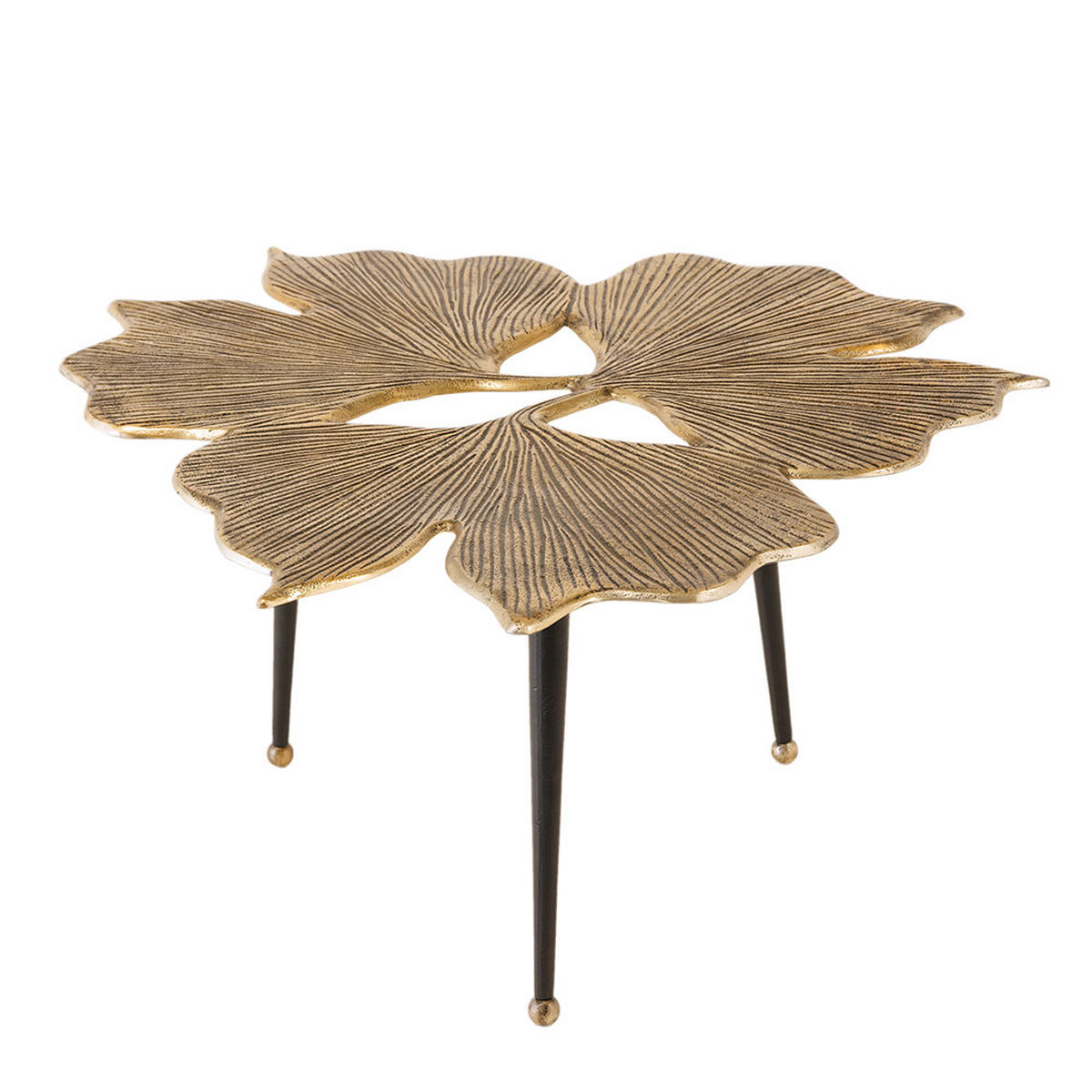 COUCHTISCH GINKGO LEAFS Metall Gold 75 cm - Goldfarben/Schwarz, Metall (75/75/40cm) - riess-ambiente