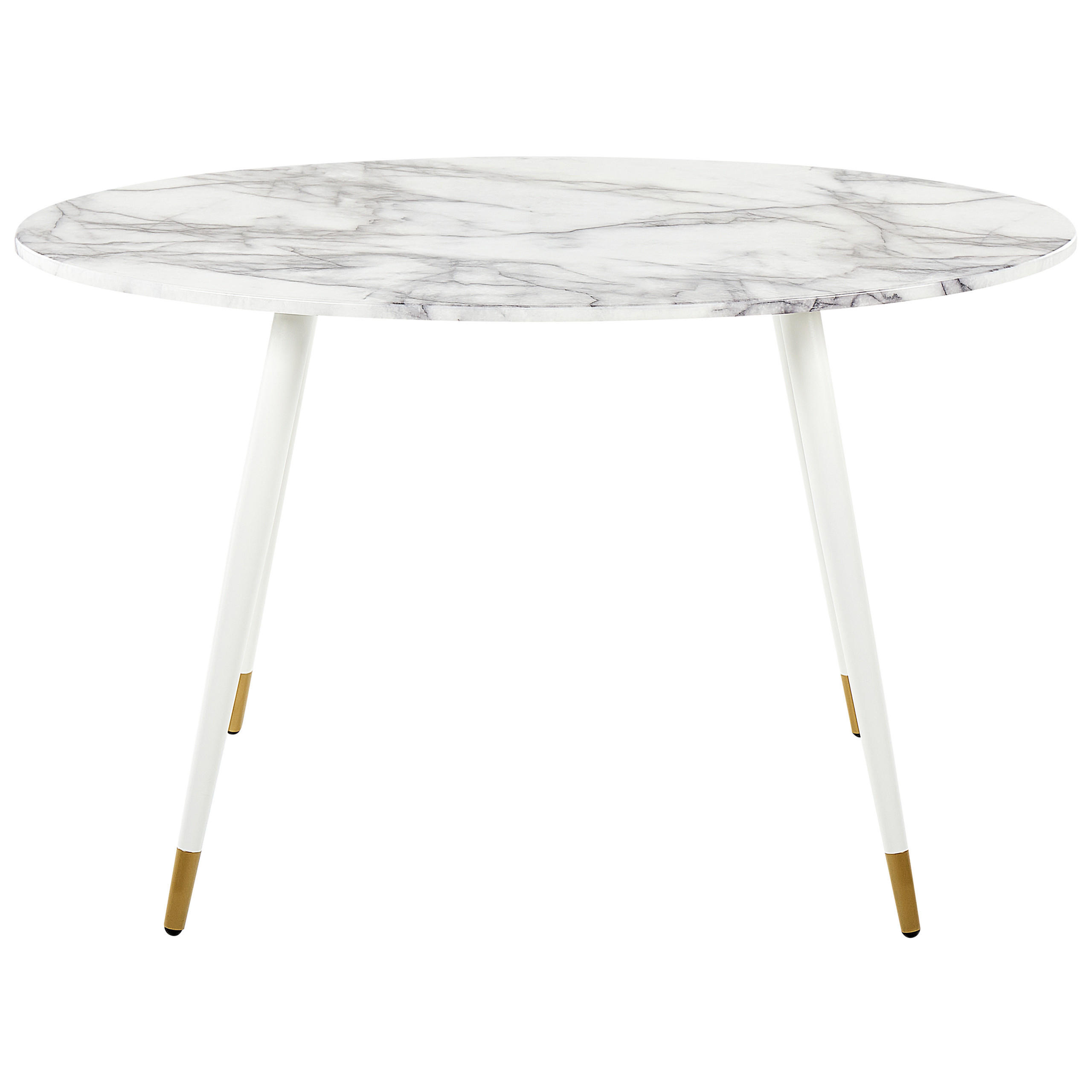 ESSTISCH 120/70/75 cm Marmor Oval Gutiere - Weiß, Holzwerkstoff (120/70/75cm) - Beliani