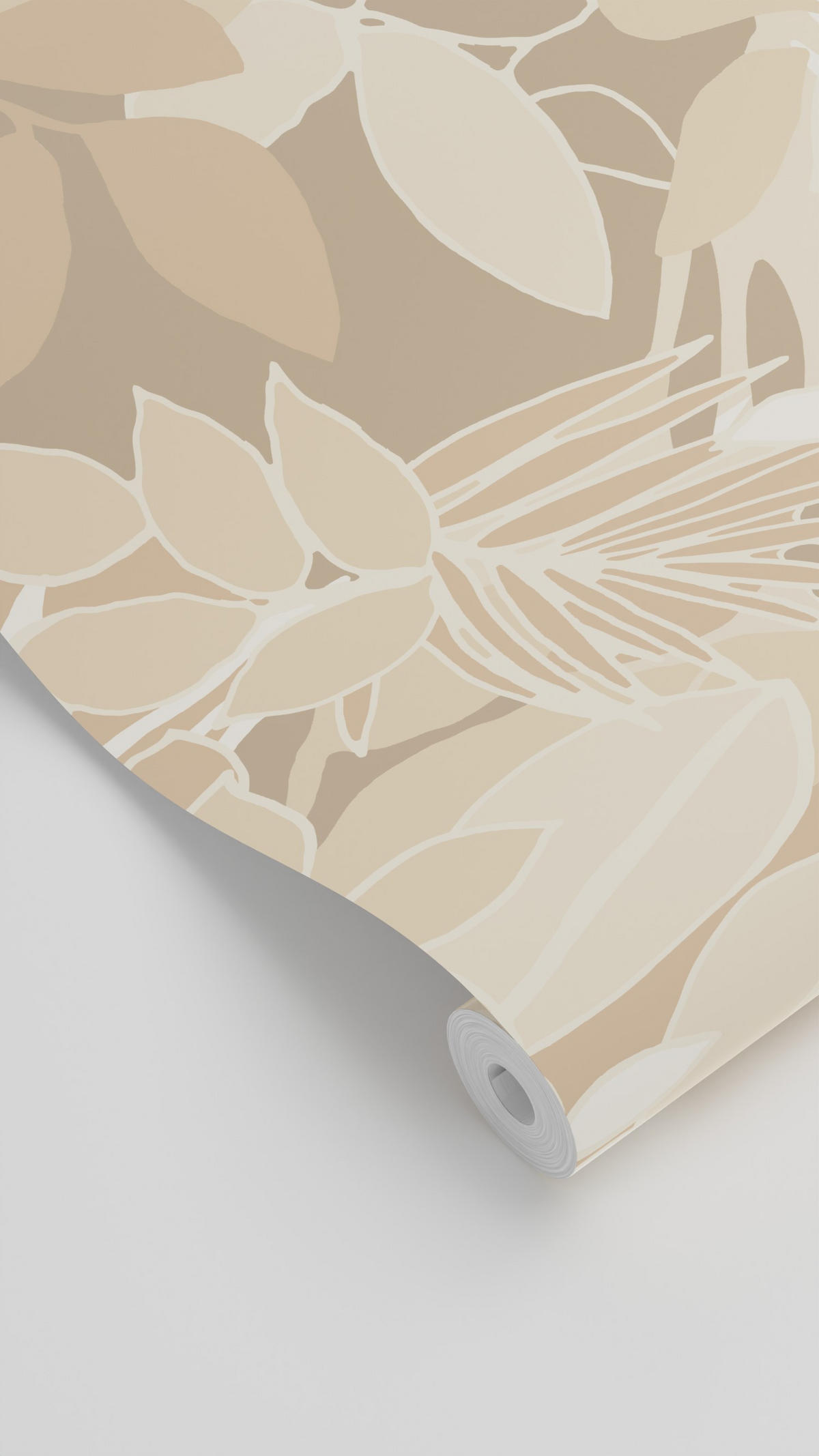 TAPETE Blätter 50 x 900 cm - Beige, Papier (50/900cm) - ESTAhome