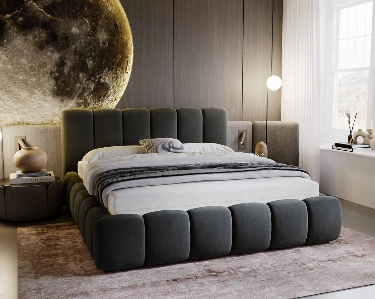 POLSTERBETT Cloud 140x200 Grau - Grau, Textil (140/200cm) - Graingold