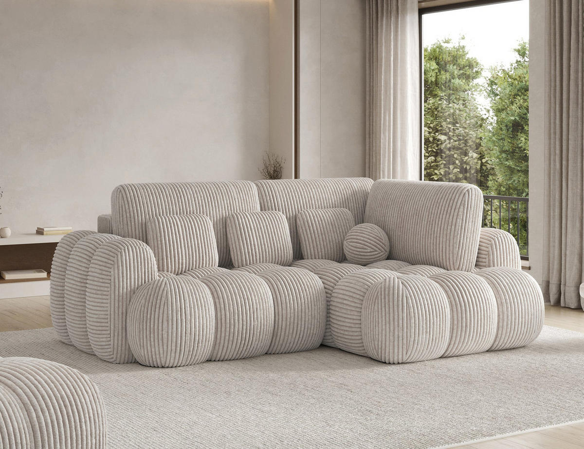 ECKSOFA COZION L-Form mit Schlaffunktion & Bettkasten – Modernes 3-Sitzer Sofa, HR-Kaltschaum, Wellenfederung, 267 × 165 cm - Schwarz/Weiß, Kunststoff (267/165cm) - Wohnideebilder