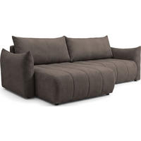 ECKSOFA Liv mit Schlaffunktion & Bettkasten in Cordstoff Braun, Universell 260/154/86 cm - Schwarz/Braun, Kunststoff/Textil (260/154cm) - WFL GROUP