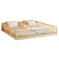 KINDERBETT 90/200 cm mit Sicherheitsgitter, Lattenrost und Doppelliege aus Kiefernholz, Natur - Naturfarben, Holz (90/200cm) - Redom