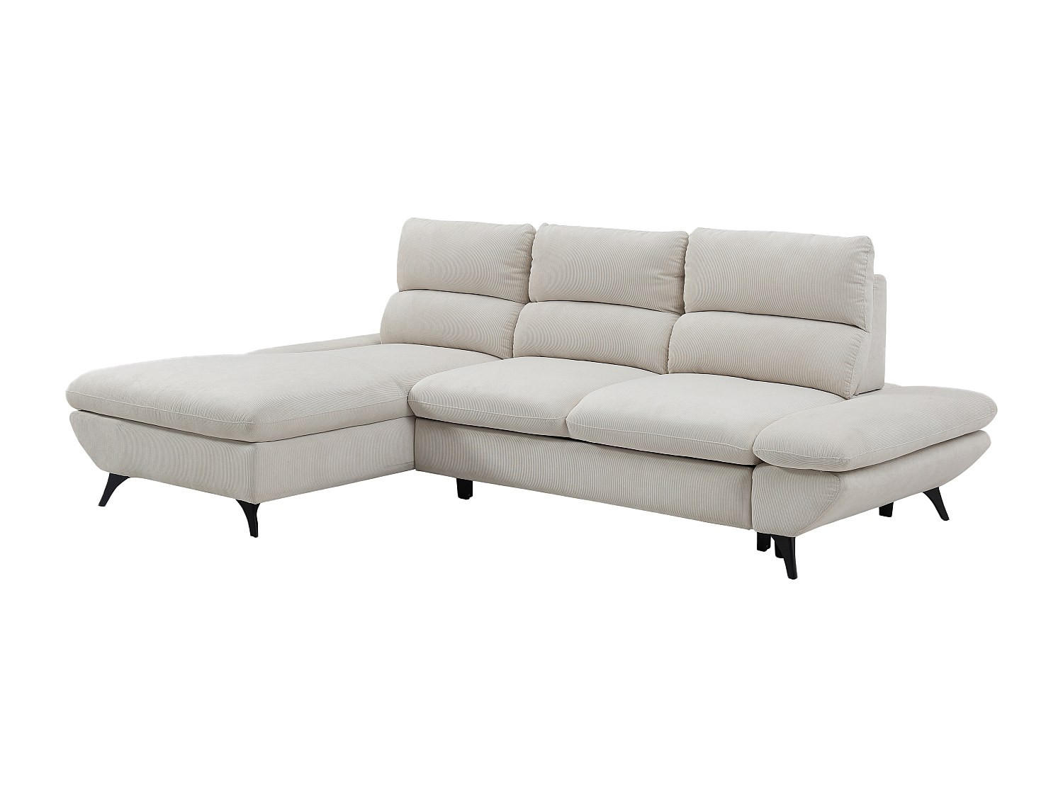 SCHLAFSOFA - 5 Personen-Sitzer - Stoff - Beige - - Beige, Textil (282/100/196cm) - Vente-Unique