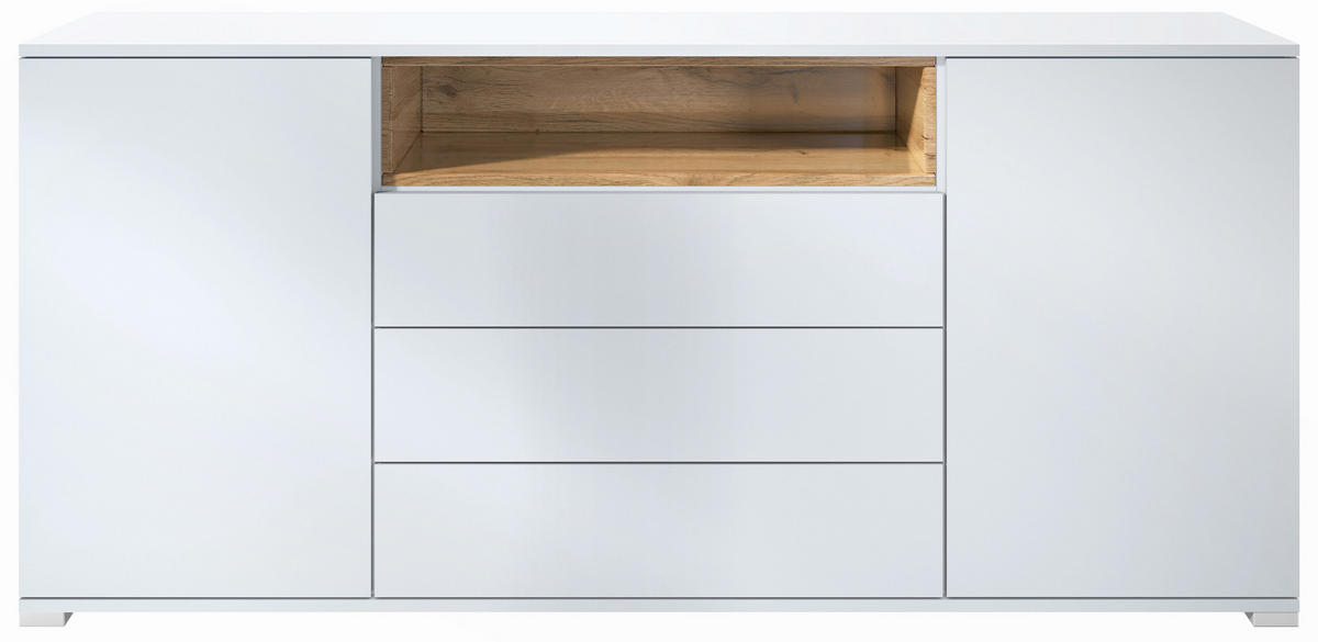 SIDEBOARD Skadu Eiche Natur - Eichefarben, Holzwerkstoff (166.5/75.5/35cm) - Vladon