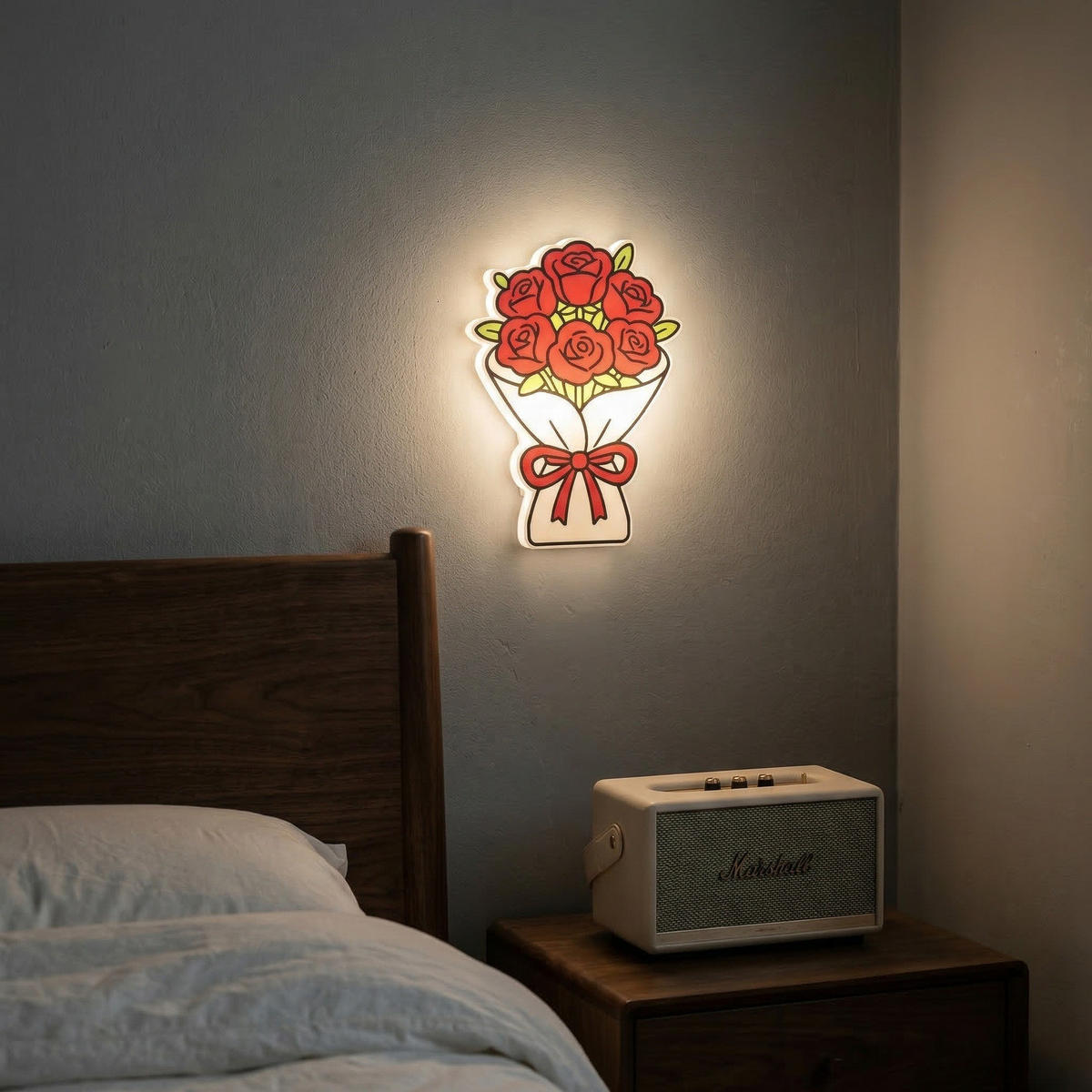 LED-WANDLEUCHTE 20.2/14.9/3.8 cm - Rot, Kunststoff (14.9/3.8/20.2cm) - Authentics