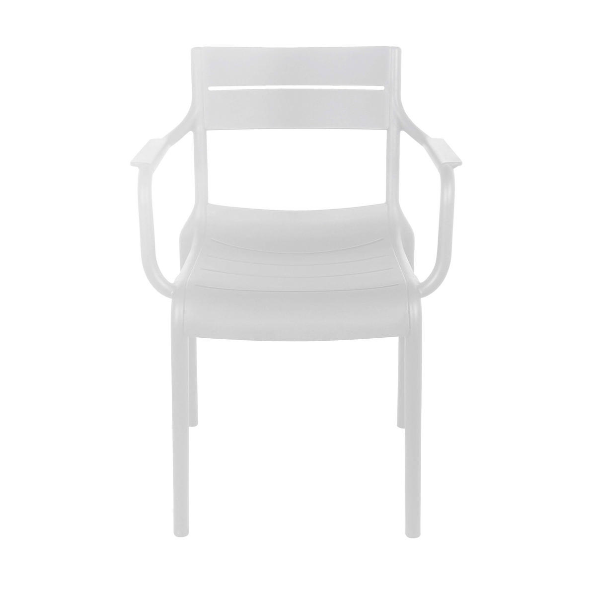 GARTENSTUHL, Weiß - Weiß, Kunststoff (55/59cm) - Oviala