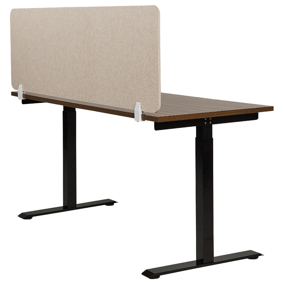 SCHREIBTISCHTRENNWAND 160 x 50 cm Beige Split - Beige, Textil (160/50/1cm) - Beliani