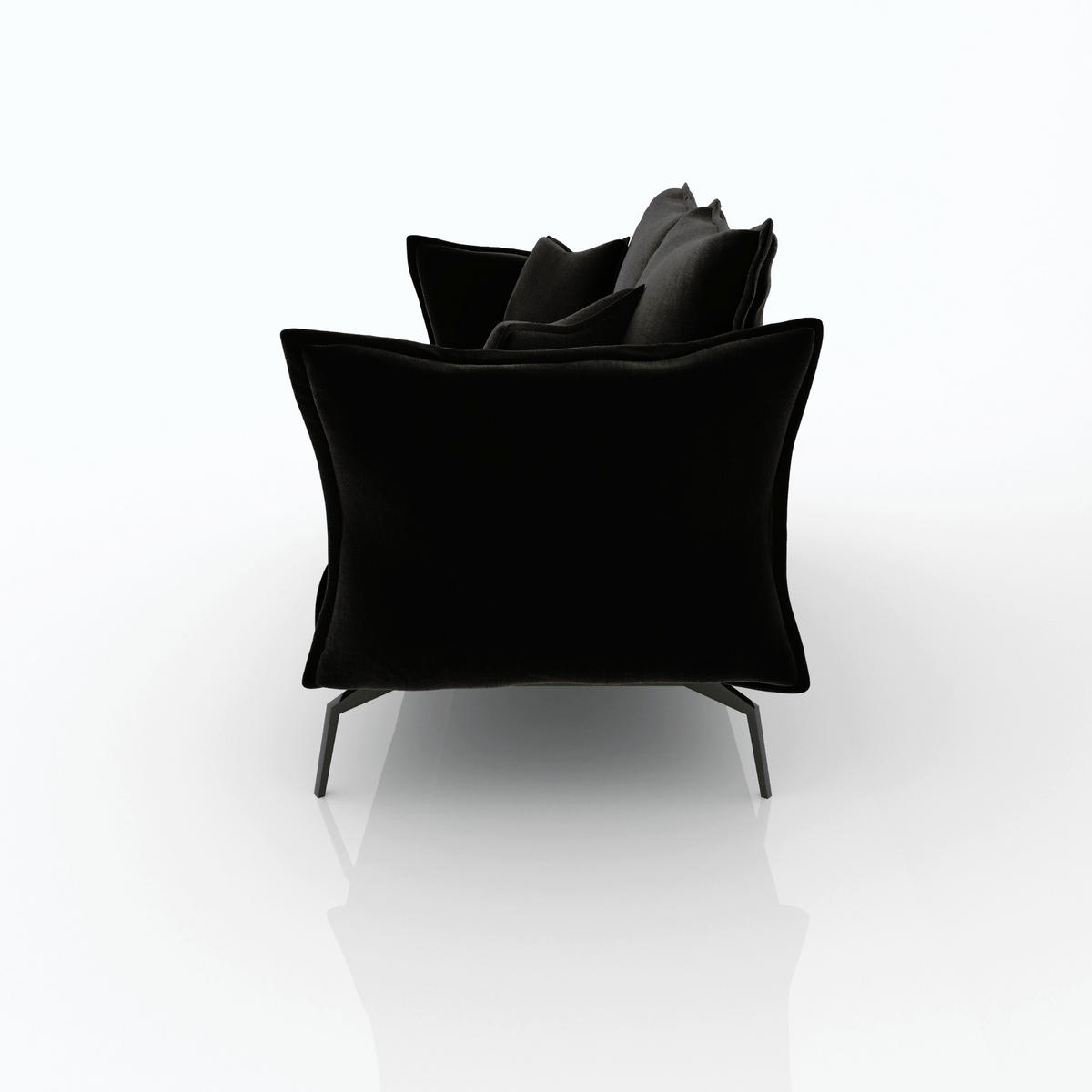 SCHLAFSOFA GERADE Samt Dunkles Anthrazit 210cm - Anthrazit, Textil (210/90/105cm) - Sia Home