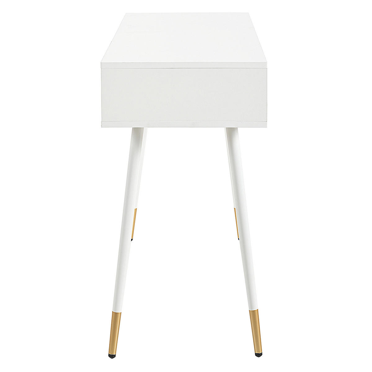 SCHMINKTISCH 100/40/76 cm Weiß mit 2 Schubladen und Metallfüßen - Weiß, Holzwerkstoff (100/40/76cm) - OKWISH