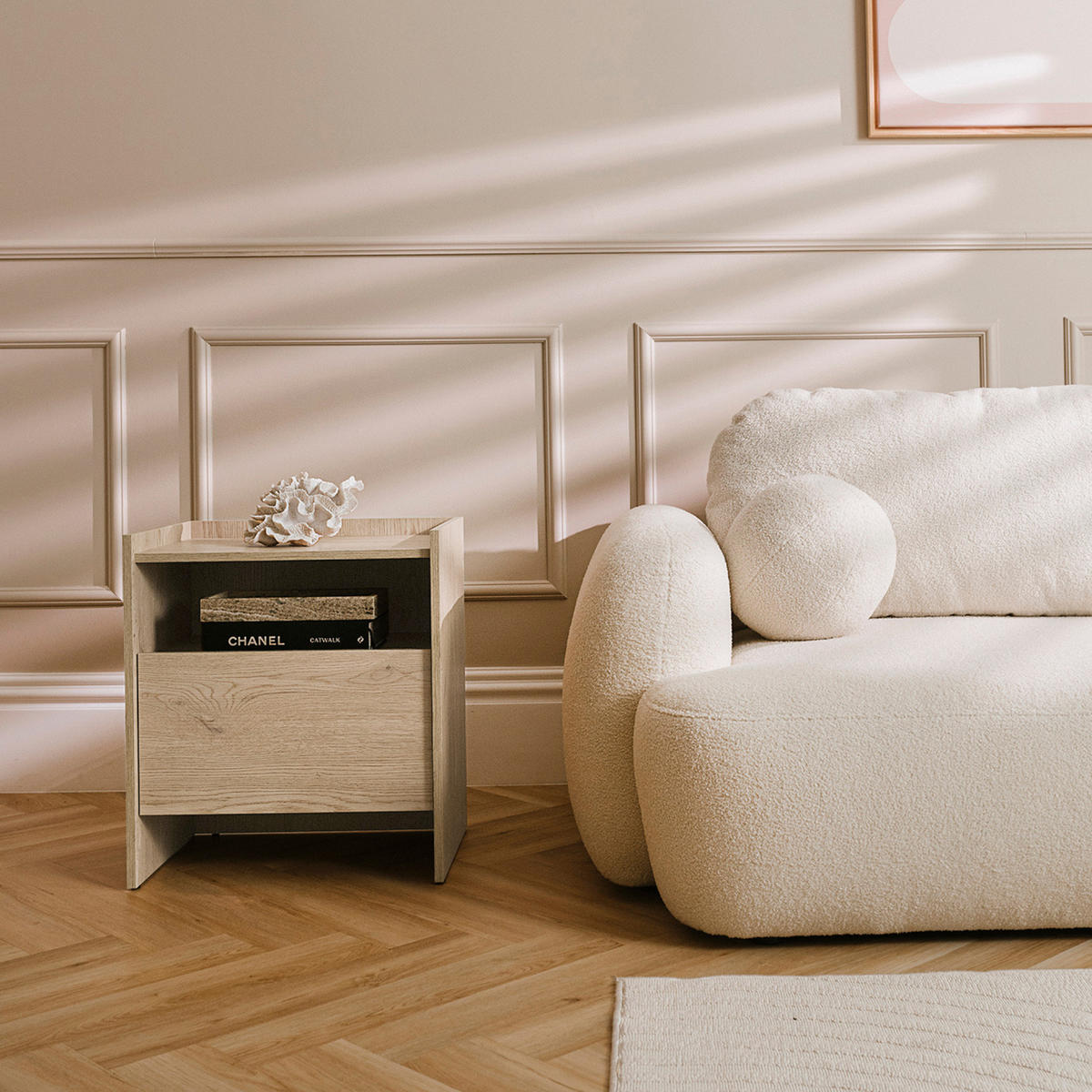 NACHTTISCH Juni mit 1 Schublade, 50 cm, eiche Cremona - Eichefarben, Holzwerkstoff (53/60/38cm) - Beautysofa