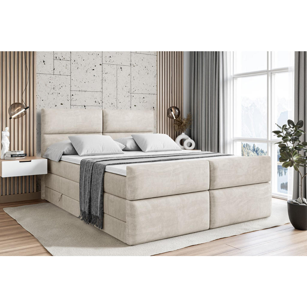 Thumbnail - Altdecor Boxspringbett, Creme, Holzwerkstoff, Höhe ca. 20 cm, 140x200 cm, Schlafzimmer, Betten, Boxspringbetten