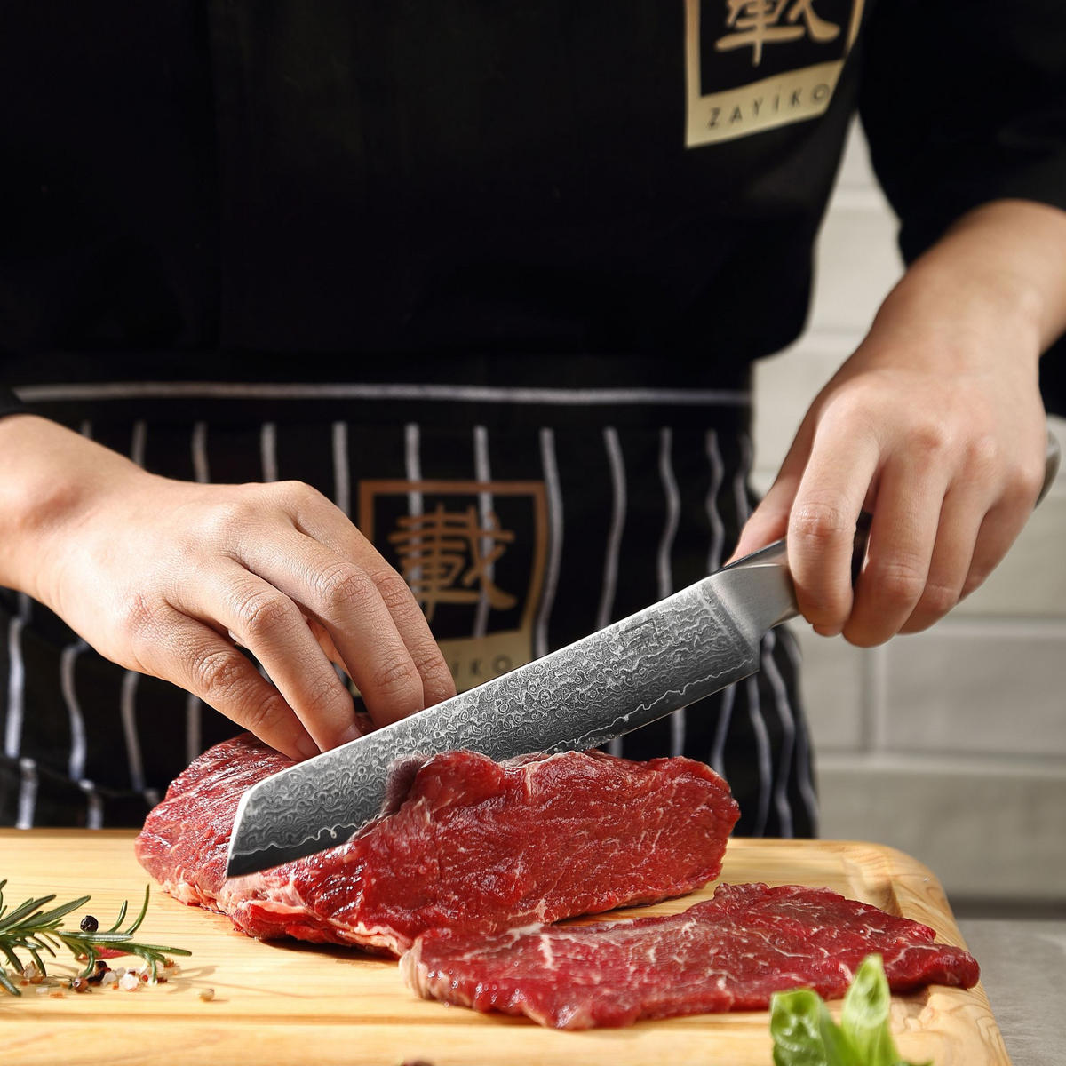 FLEISCHMESSER 20 cm - Ahornfarben, Holz/Metall (34cm) - Zayiko