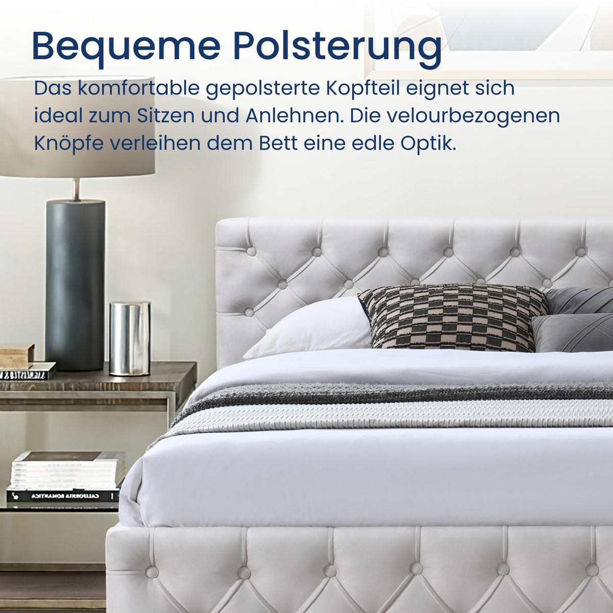 POLSTERBETT mit Stauraum 140x200 cm in Beige - Beige, Holzwerkstoff (140/200cm) - Home Collective