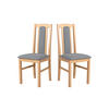 ESSZIMMERSTUHL - Set 2x Bos 7 sonoma, hygge 91 - Grau/Sonoma Eiche, Holz (43/96/40cm) - Leaf Design
