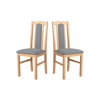 ESSZIMMERSTUHL - Set 2x Bos 7 sonoma, hygge 91 - Grau/Sonoma Eiche, Holz (43/96/40cm) - Leaf Design