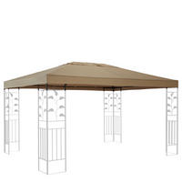 ERSATZDACH Rank-Pavillon mit Volant 3x4m Beige - Beige, Textil (300/50/400cm) - QUICK STAR