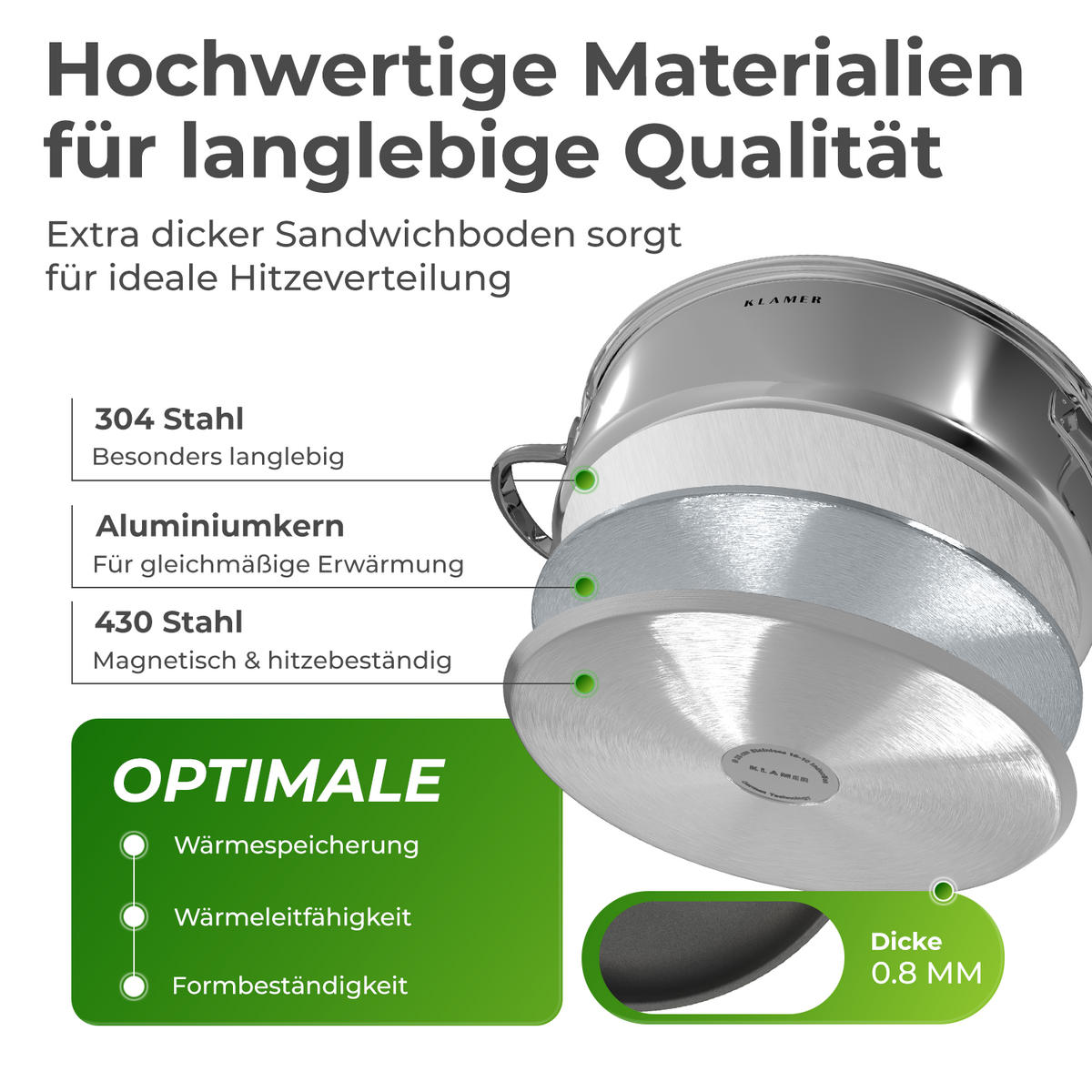 PFANNE Servierpfanne 28 cm Edelstahl - Edelstahlfarben, Metall (40/29/9cm) - KLAMER