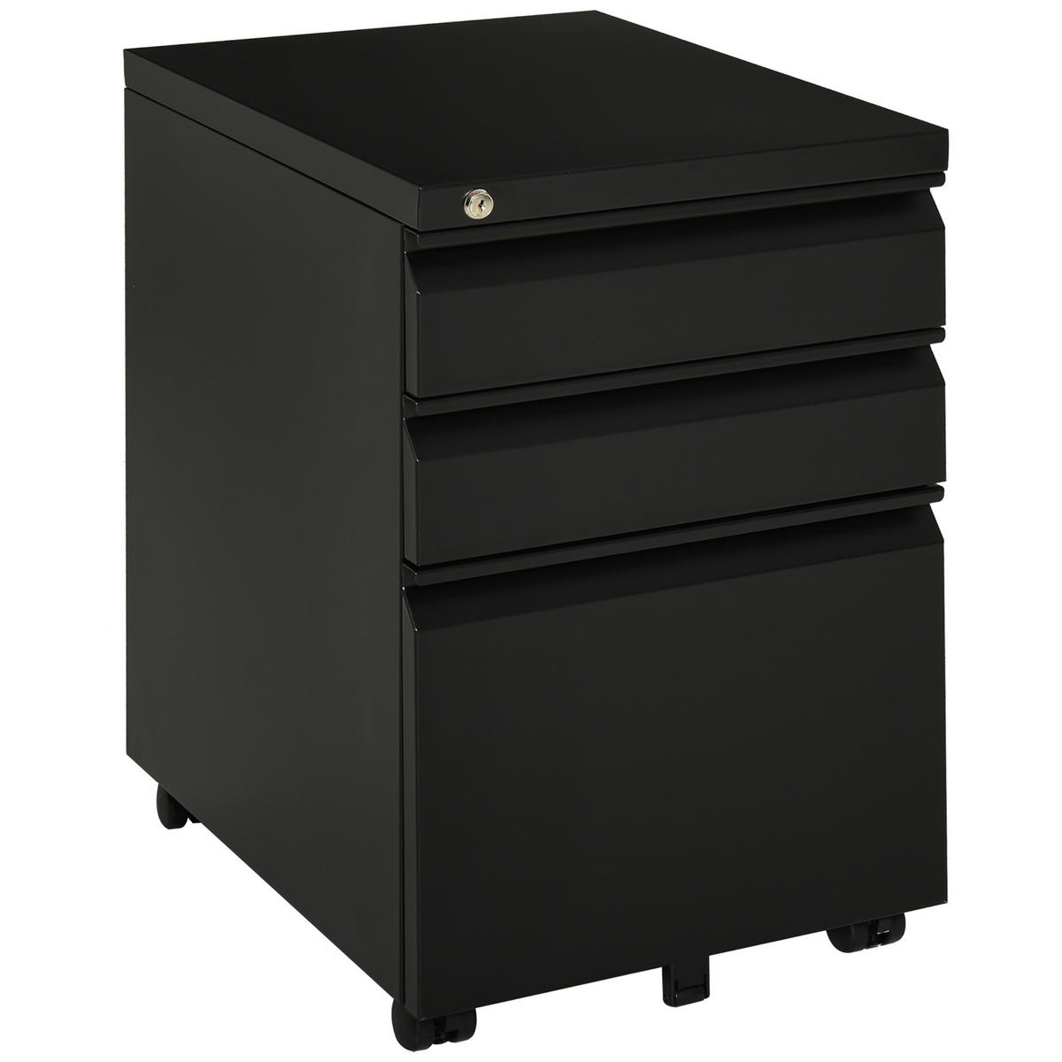 ROLLCONTAINER DE-09967 Schwarz - Schwarz, Metall (48/60/39cm) - ComfortXL