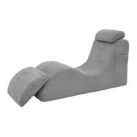 SESSEL ergonomisch 160 x 66 x 90 cm Corduroy Light Gray - Hellgrau, Kunststoff (66/90/160cm) - Beauniv