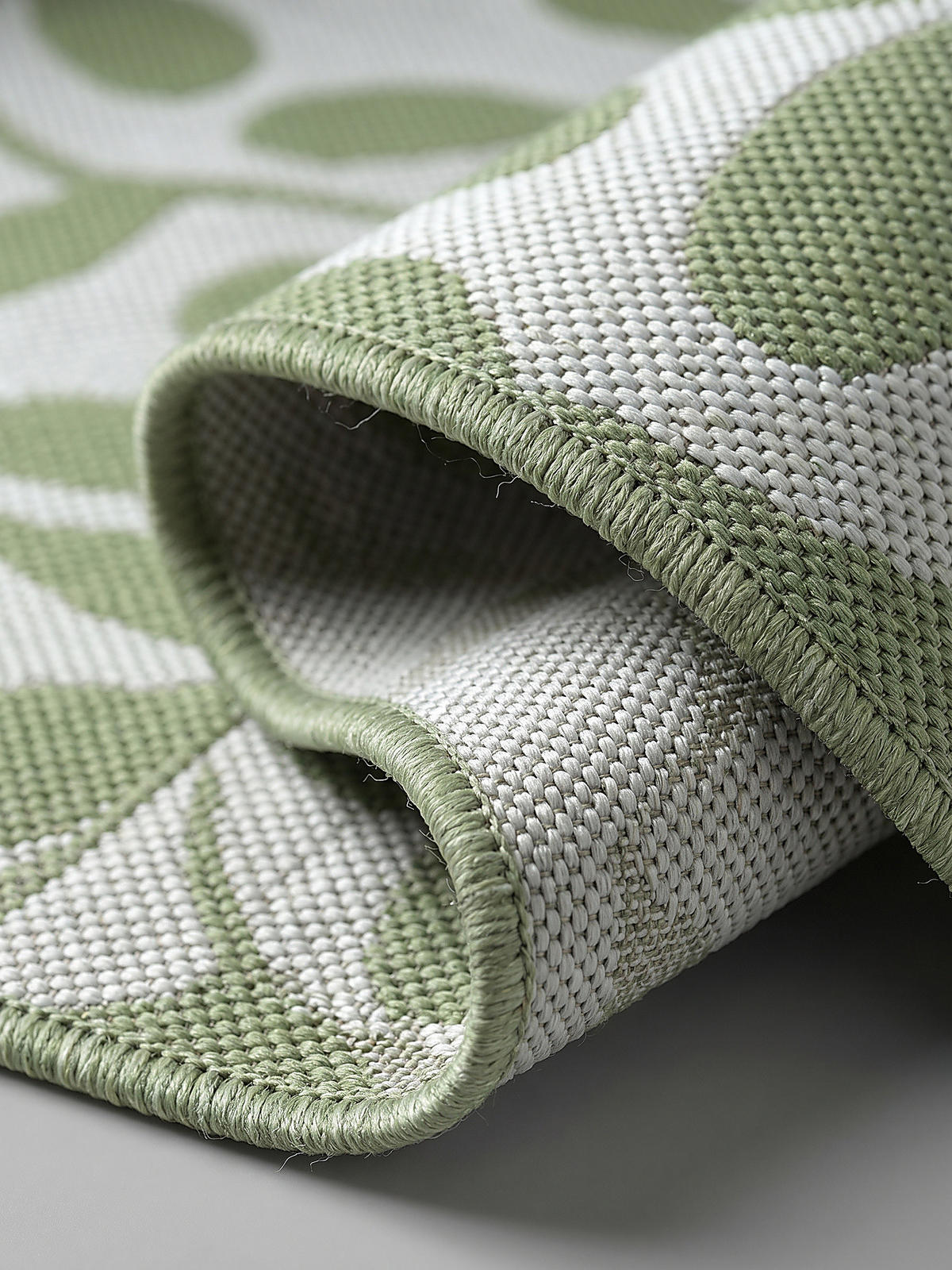 FLACHWEBTEPPICH Floral BORNO Polypropylen Grün 140 x 200 cm - Grün, Textil (140/200cm) - KADIMA DESIGN